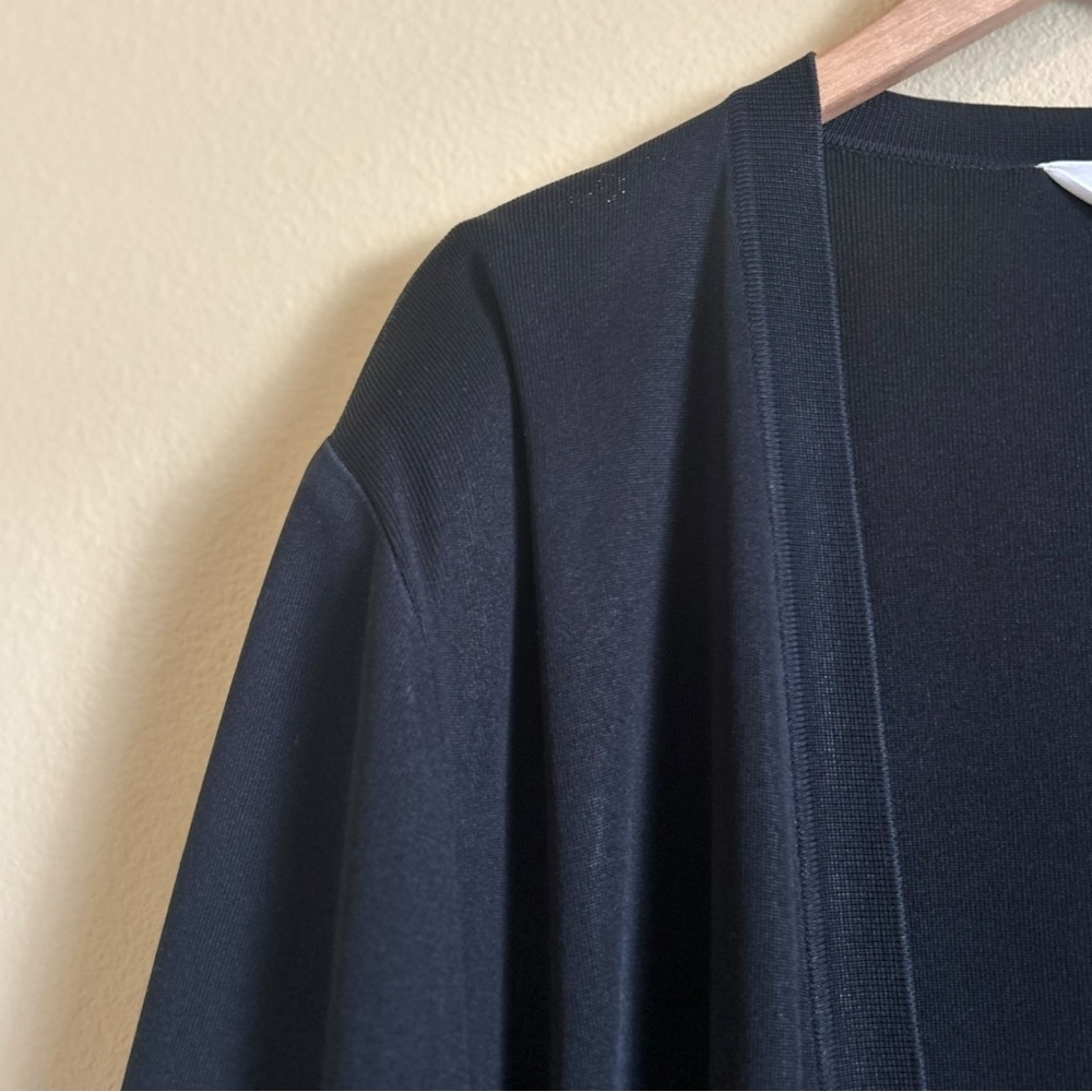 Misook Cardigan Sweater Knit Liquid Black Open Front Minimalist Plus Size 1X - Picture 3 of 14